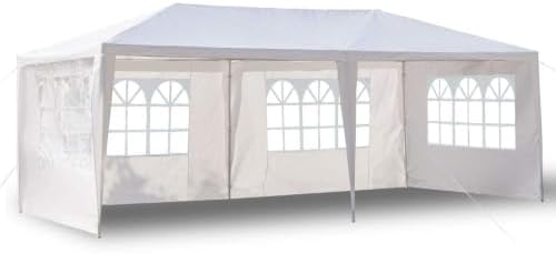 10x20 FT Outdoor Party Tent with 4 Removable Sidewalls, White in 10x20 FT in White-20ft-4, alternate view 7