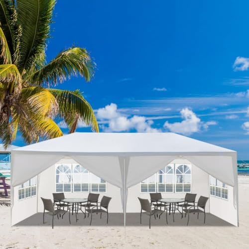 10x20 FT Outdoor Party Tent with 6 Removable Sidewalls, White in 10x20 FT in White-20ft-6, alternate view 3
