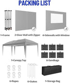 10x20 FT Pop Up Canopy Party Tent Heavy Duty Outdoor, Gray in 10x20 FT in Gray, alternate view 6