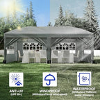 10x20 FT Pop Up Canopy Party Tent Heavy Duty Outdoor, Gray in 10x20 FT in Gray, alternate view 7