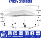 10x20 FT Pop Up Canopy Party Tent Heavy Duty Outdoor, White in 10x20 FT in White, alternate view 3