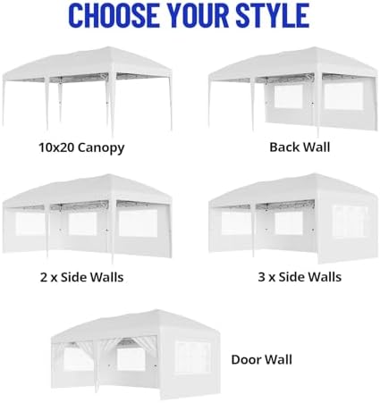 10x20 FT Pop Up Canopy Party Tent Heavy Duty Outdoor, White in 10x20 FT in White, alternate view 5
