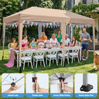 10x20 FT Pop Up Canopy Tent with 6 Sidewalls, Beige in 10x20 FT in Beige, alternate view 7
