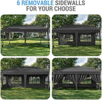 10x20 FT Pop Up Canopy Tent with 6 Sidewalls, Black in 10x20 FT in Black, alternate view 5