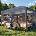 10x20 FT Pop Up Canopy Tent with 6 Sidewalls, Dark Gray in 10x20 FT in Dark Gray, alternate view 2