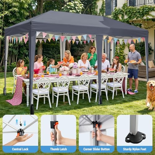 10x20 FT Pop Up Canopy Tent with 6 Sidewalls, Dark Gray in 10x20 FT in Dark Gray, alternate view 7