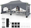10x20 Ft Pop Up Canopy with Sidewalls, Gray in 10x20 Ft in Gray