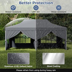 10x20 Ft Pop Up Canopy with Sidewalls, Gray in 10x20 Ft in Gray, alternate view 7