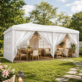 10x20 ft Pop-Up Canopy with Sidewalls, Party Tent in 10x20 ft in White