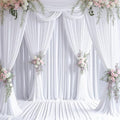 10x20 FT White Backdrop Curtain for Parties Wrinkle Free Photo Backdrop Curtains Polyester Wedding Back Drop
