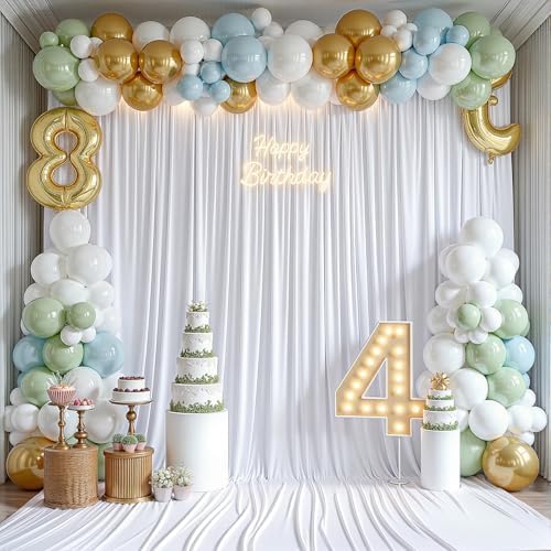 10x20 FT White Backdrop Curtain for Parties Wrinkle Free Photo Backdrop Curtains Polyester Wedding Back Drop, alternate view