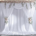 10x20 FT White Backdrop Curtain for Parties Wrinkle Free Photo Backdrop Curtains Polyester Wedding Back Drop, alternate view