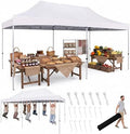 10x20 Heavy Duty Pop up Canopy Tent Outdoor with Roller Bag White