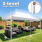 10x20 Heavy Duty Pop up Canopy Tent Outdoor with Roller Bag White, alternate view 3