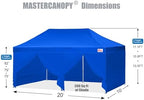 10x20 Heavy Duty Pop Up Canopy Tent with 4 Sidewalls, Blue in Blue, alternate view 3