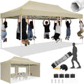 10x20 Heavy Duty Pop Up Canopy Tent with 4 Sidewalls, Commercial Outdoor Canopy Tents for Parties Event Wedding