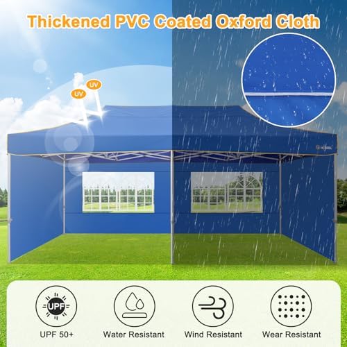 10x20 Heavy Duty Pop Up Canopy Tent with 4 Sidewalls, Commercial Outdoor Canopy Tents for Parties Event Wedding, alternate