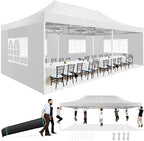 10x20 Heavy Duty Pop Up Canopy Tent with 6 Sidewalls, Alps