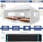 10x20 Heavy Duty Pop Up Canopy Tent with 6 Sidewalls, Alps, alternate view 2