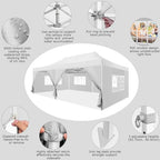 10x20 Heavy Duty Pop Up Canopy Tent with 6 Sidewalls, Alps, alternate view 3