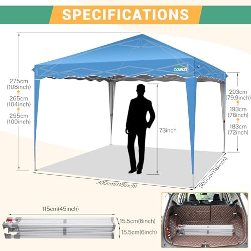 10x20 Heavy Duty Pop up Canopy Tent with 6 sidewalls Easy Up Commercial Outdoor Wedding Party Tents for Parties, alternate