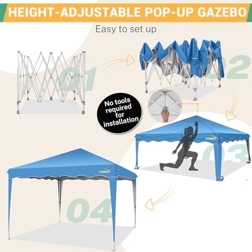 10x20 Heavy Duty Pop up Canopy Tent with 6 sidewalls Easy Up Commercial Outdoor Wedding Party Tents for Parties, alternate