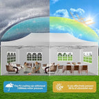 10x20 Heavy Duty Pop Up Canopy Tent with 6 Sidewalls, Snow, alternate view 5