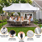 10x20 Heavy Duty Pop Up Canopy Tent with 6 Sidewalls, White in White, alternate view 3