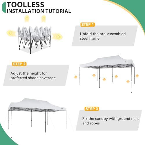 10x20 Heavy Duty Pop Up Canopy Tent with 6 Sidewalls, White in White, alternate view 5
