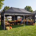 10x20 Heavy Duty Pop up Canopy Tent with Sidewalls Black