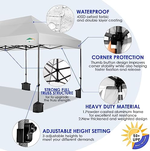 10x20 Heavy Duty Pop Up Canopy Tent with Sidewalls, Easy Up Canopy, alternate view 4