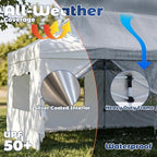 10x20 Heavy Duty Pop up Canopy Tent with Sidewalls White, alternate view 3