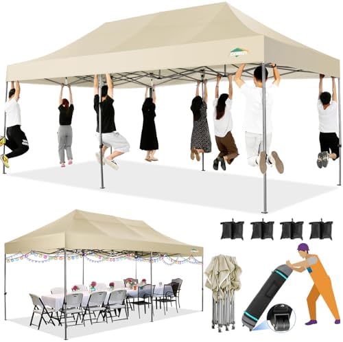 10x20 Heavy Duty Pop up Canopy Tent Without Sidewall Easy Up Commercial Outdoor Canopy Wedding Party Tents for