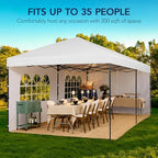 10x20 Party Tent, Heavy Duty Waterproof Large Outdoor Event Easy Pop Up Canopy Shelter w/Sidewalls, 1-Button, alternate view