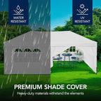 10x20 Party Tent, Heavy Duty Waterproof Large Outdoor Event Easy Pop Up Canopy Shelter w/Sidewalls, 1-Button, alternate view