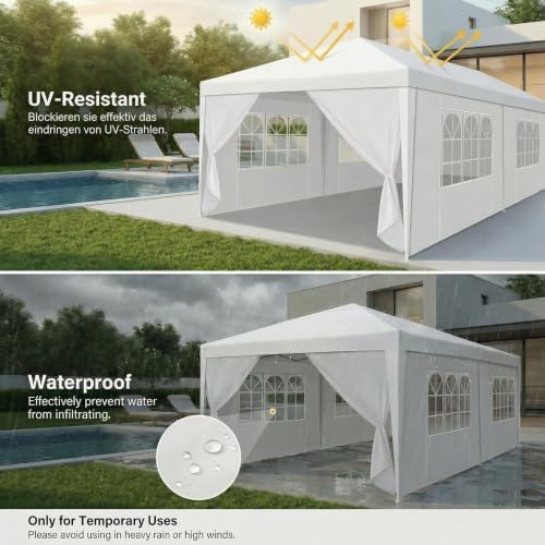 10x20 Party Tent Outdoor Canopy Tents for Parties, White in white, alternate view 3