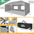 10x20 Pop Up Canopy: Canopy Tent with Patented Center-Lock Tech | Quick-Setup, UV-Reflective & Detachable Walls, alternate
