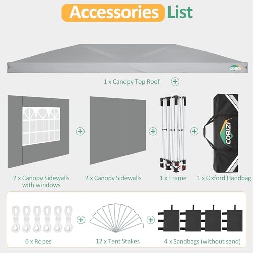 10x20 Pop Up Canopy: Canopy Tent with Patented Center-Lock Tech | Quick-Setup, UV-Reflective & Detachable Walls, alternate