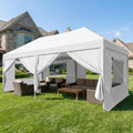 10x20 Pop up Canopy Privacy Tent with Sidewalls & Mesh Window White