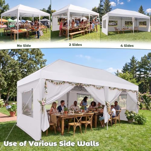 10x20 Pop up Canopy Privacy Tent with Sidewalls & Mesh Window White, alternate view 2