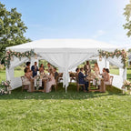 10x20 Pop up Canopy Privacy Tent with Sidewalls & Mesh Window White, alternate view 3