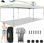 10x20 Pop Up Canopy Tent, Commercial Instant Tent for Wedding, Parties with 3 Adjustable Height, Outdoor Ez Up