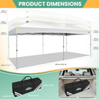 10x20 Pop Up Canopy Tent, Commercial Instant Tent for Wedding, Parties with 3 Adjustable Height, Outdoor Ez Up, alternate
