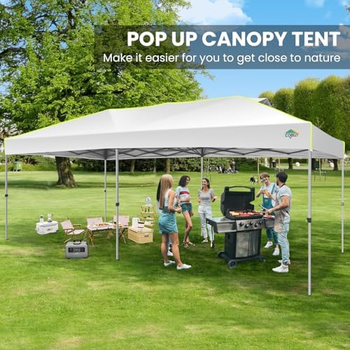 10x20 Pop Up Canopy Tent, Commercial Instant Tent for Wedding, Parties with 3 Adjustable Height, Outdoor Ez Up, alternate
