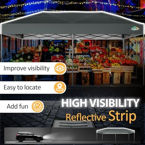 10x20 Pop Up Canopy Tent Ez Up Commercial Outdoor Canopy Wedding Party Tents with Center Lock Instant Folding, alternate view