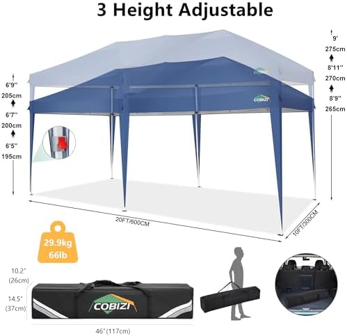 10x20 Pop up Canopy Tent for Parties Protable Canopy Tent with 6 Sidewalls Waterproof Commercial Instant Shelter, alternate