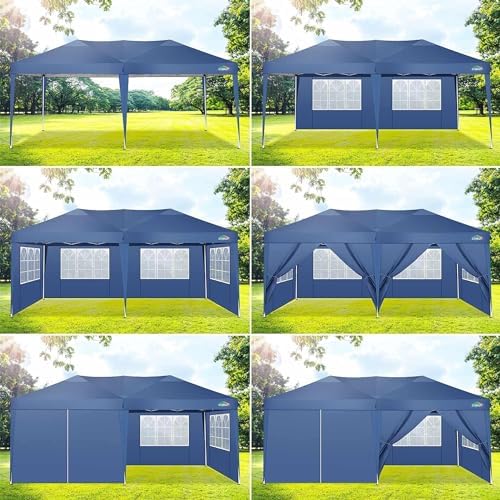 10x20 Pop up Canopy Tent for Parties Protable Canopy Tent with 6 Sidewalls Waterproof Commercial Instant Shelter, alternate