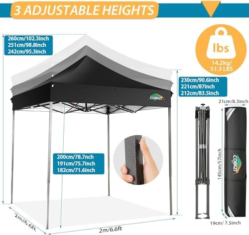 10x20 Pop Up Canopy Tent, Heavy Duty Canopy(Black Gray No Sidewalls), alternate view 2