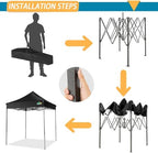 10x20 Pop Up Canopy Tent, Heavy Duty Canopy(Black Gray No Sidewalls), alternate view 5