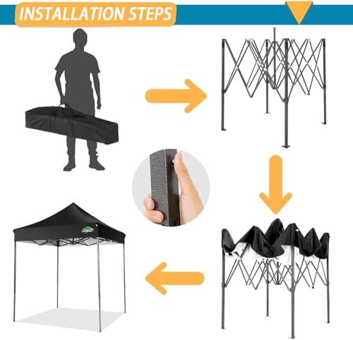 10x20 Pop Up Canopy Tent, Heavy Duty Canopy(Black Gray No Sidewalls), alternate view 5